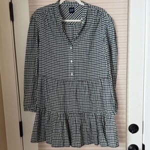 GAP Monochrome Checkered Button-Up Dress